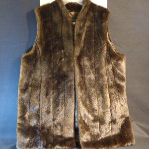 Donna Salyers Fabulous Furs Sleeveless Brown Fur Coal  L